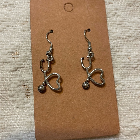 Jewelry - Mini Stethoscope Earrings, never worn, stainless steel